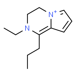 ChemSpider 2D Image | 2-Ethyl-1-propyl-3,4-dihydropyrrolo[1,2-a]pyrazin-2-ium | C12H19N2