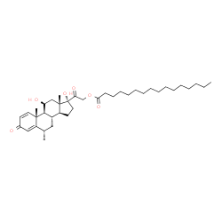 ChemSpider 2D Image | (6alpha,11beta)-11,17-Dihydroxy-6-methyl-3,20-dioxopregna-1,4-dien-21-yl palmitate | C38H60O6