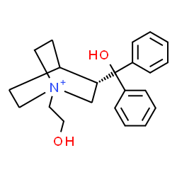 ChemSpider 2D Image | (3S)-3-[Hydroxy(diphenyl)methyl]-1-(2-hydroxyethyl)-1-azoniabicyclo[2.2.2]octane | C22H28NO2