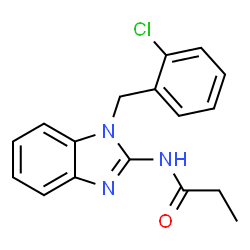 ChemSpider 2D Image | N-[1-(2-Chlorobenzyl)-1H-benzimidazol-2-yl]propanamide | C17H16ClN3O