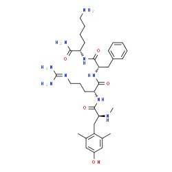 ChemSpider 2D Image | N,2,6-Trimethyl-L-tyrosyl-N~5~-(diaminomethylene)-D-ornithyl-L-phenylalanyl-L-lysinamide | C33H51N9O5