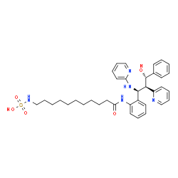ChemSpider 2D Image | [11-({2-[(1S,2R,3S)-3-Hydroxy-3-phenyl-2-(2-pyridinyl)-1-(2-pyridinylamino)propyl]phenyl}amino)-11-oxoundecyl]sulfamic acid | C36H45N5O5S