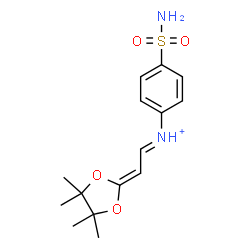 ChemSpider 2D Image | (1E)-N-(4-Sulfamoylphenyl)-2-(4,4,5,5-tetramethyl-1,3-dioxolan-2-ylidene)ethaniminium | C15H21N2O4S