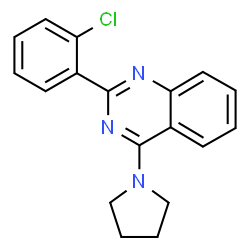ChemSpider 2D Image | 2-(2-Chlorophenyl)-4-(1-pyrrolidinyl)quinazoline | C18H16ClN3