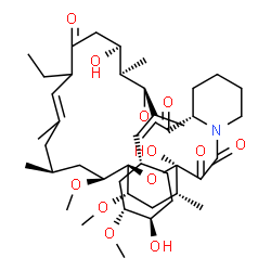 ChemSpider 2D Image | (1R,9S,12S,13R,14S,21S,23S,24R,25S,27R)-17-Ethyl-1,14-dihydroxy-12-{(1E)-1-[(1R,3R,4R)-4-hydroxy-3-methoxycyclohexyl]-1-propen-2-yl}-23,25-dimethoxy-13,19,21,27-tetramethyl-11,28-dioxa-4-azatricyclo[2
2.3.1.0~4,9~]octacos-18-ene-2,3,10,16-tetrone | C43H69NO12