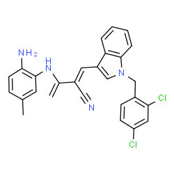 ChemSpider 2D Image | (2Z)-3-[(2-Amino-5-methylphenyl)amino]-2-{[1-(2,4-dichlorobenzyl)-1H-indol-3-yl]methylene}-3-butenenitrile | C27H22Cl2N4