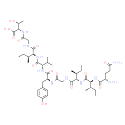 ChemSpider 2D Image | L-Glutaminyl-L-isoleucyl-L-isoleucylglycyl-L-tyrosyl-L-valyl-L-isoleucylglycyl-L-threonine | C45H74N10O13