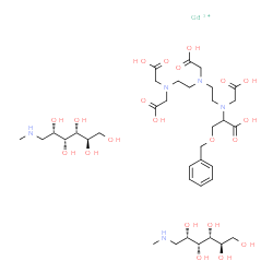 ChemSpider 2D Image | 3-benzyloxy-2-[2-[2-(bis(carboxymethyl)amino)ethyl-(carboxymethyl)amino]ethyl-(carboxymethyl)amino]propanoic acid; gadolinium(+3) cation; (2R,3R,4R,5S)-6-methylaminohexane-1,2,3,4,5-pentol | C36H65GdN5O21