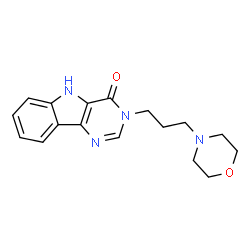ChemSpider 2D Image | 3-[3-(4-Morpholinyl)propyl]-3,5-dihydro-4H-pyrimido[5,4-b]indol-4-one | C17H20N4O2