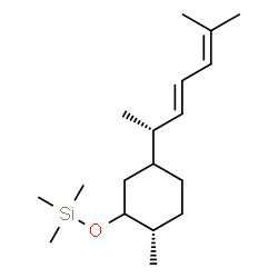 ChemSpider 2D Image | Trimethyl({(2S)-2-methyl-5-[(2S,3E)-6-methyl-3,5-heptadien-2-yl]cyclohexyl}oxy)silane | C18H34OSi