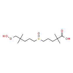 ChemSpider 2D Image | 5-[(5-Hydroperoxy-4,4-dimethylpentyl)sulfinyl]-2,2-dimethylpentanoic acid | C14H28O5S