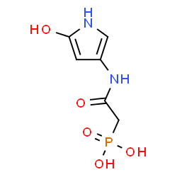 ChemSpider 2D Image | {2-[(5-Hydroxy-1H-pyrrol-3-yl)amino]-2-oxoethyl}phosphonic acid | C6H9N2O5P