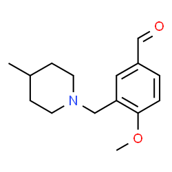 ChemSpider 2D Image | 4-Methoxy-3-[(4-methyl-1-piperidinyl)methyl]benzaldehyde | C15H21NO2