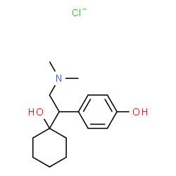 ChemSpider 2D Image | Phenol, 4-[2-(dimethylamino)-1-(1-hydroxycyclohexyl)ethyl]-, chloride (1:1) | C16H25ClNO2