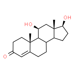 ChemSpider 2D Image | (8xi,9xi,11beta,14xi,17beta)-11,17-Dihydroxyandrost-4-en-3-one | C19H28O3
