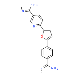 ChemSpider 2D Image | 6-(5-(4-amidinophenyl)furan-2-yl)nicotinamidine | C17H15N5O