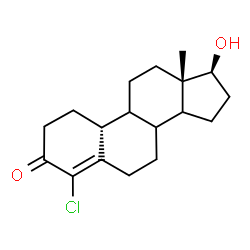 ChemSpider 2D Image | (8xi,9xi,14xi,17beta)-4-Chloro-17-hydroxyestr-4-en-3-one | C18H25ClO2