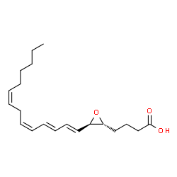 ChemSpider 2D Image | 4-{(2R,3R)-3-[(1E,3E,5Z,8Z)-1,3,5,8-Tetradecatetraen-1-yl]-2-oxiranyl}butanoic acid | C20H30O3