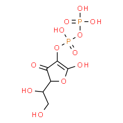 ChemSpider 2D Image | 2-O-[Hydroxy(phosphonooxy)phosphoryl]hex-1-enofuranos-3-ulose | C6H10O12P2