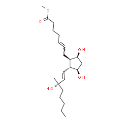 ChemSpider 2D Image | Methyl (5E,9alpha,11alpha,13E,15S)-9,11,15-trihydroxy-15-methylprosta-5,13-dien-1-oate | C22H38O5