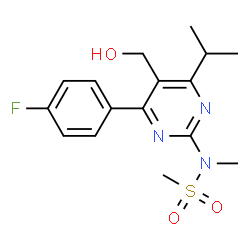 ChemSpider 2D Image | N-[4-(4-Fluorophenyl)-5-(hydroxymethyl)-6-isopropyl-2-pyrimidinyl]-N-methylmethanesulfonamide | C16H20FN3O3S