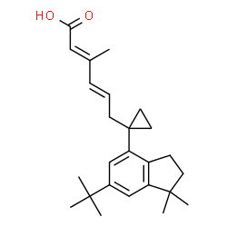 ChemSpider 2D Image | (2E,4E)-6-[1-(6-tert-butyl-1,1-dimethyl-2,3-dihydro-1H-inden-4-yl)cyclopropyl]-3-methylhexa-2,4-dienoic acid | C25H34O2