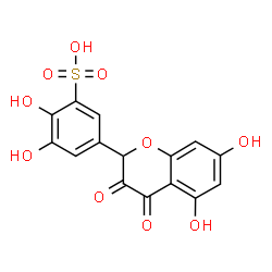 ChemSpider 2D Image | 5-(5,7-Dihydroxy-3,4-dioxo-3,4-dihydro-2H-chromen-2-yl)-2,3-dihydroxybenzenesulfonic acid | C15H10O10S