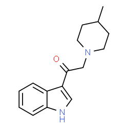 ChemSpider 2D Image | 1-(1H-Indol-3-yl)-2-(4-methyl-1-piperidinyl)ethanone | C16H20N2O