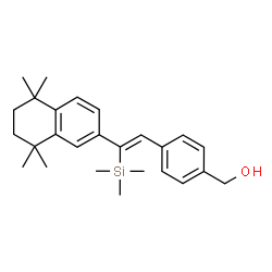 ChemSpider 2D Image | {4-[(Z)-2-(5,5,8,8-Tetramethyl-5,6,7,8-tetrahydro-2-naphthalenyl)-2-(trimethylsilyl)vinyl]phenyl}methanol | C26H36OSi