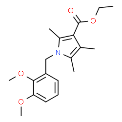 ChemSpider 2D Image | Ethyl 1-(2,3-dimethoxybenzyl)-2,4,5-trimethyl-1H-pyrrole-3-carboxylate | C19H25NO4