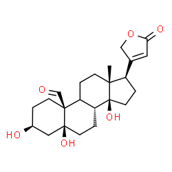 ChemSpider 2D Image | (3beta,5beta,9xi)-3,5,14-Trihydroxy-19-oxocard-20(22)-enolide | C23H32O6