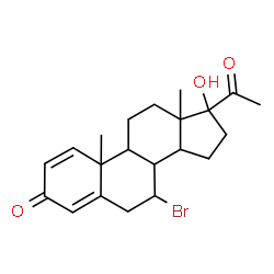 ChemSpider 2D Image | 7-Bromo-17-hydroxypregna-1,4-diene-3,20-dione | C21H27BrO3