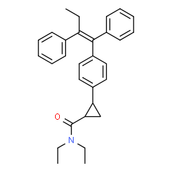ChemSpider 2D Image | 2-{4-[(1Z)-1,2-Diphenyl-1-buten-1-yl]phenyl}-N,N-diethylcyclopropanecarboxamide | C30H33NO