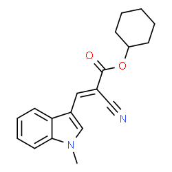 ChemSpider 2D Image | Cyclohexyl (2E)-2-cyano-3-(1-methyl-1H-indol-3-yl)acrylate | C19H20N2O2