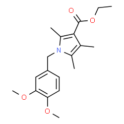 ChemSpider 2D Image | Ethyl 1-(3,4-dimethoxybenzyl)-2,4,5-trimethyl-1H-pyrrole-3-carboxylate | C19H25NO4