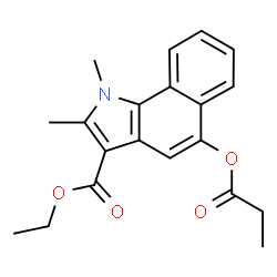 ChemSpider 2D Image | Ethyl 1,2-dimethyl-5-(propionyloxy)-1H-benzo[g]indole-3-carboxylate | C20H21NO4