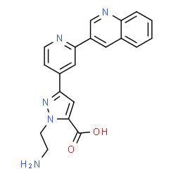 ChemSpider 2D Image | 1-(2-Aminoethyl)-3-[2-(3-quinolinyl)-4-pyridinyl]-1H-pyrazole-5-carboxylic acid | C20H17N5O2