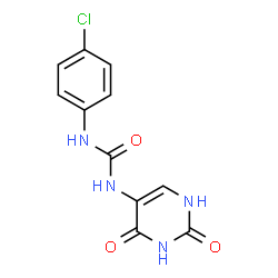 ChemSpider 2D Image | 1-(4-Chlorophenyl)-3-(2,4-dioxo-1,2,3,4-tetrahydro-5-pyrimidinyl)urea | C11H9ClN4O3
