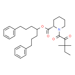 ChemSpider 2D Image | 1,7-Diphenyl-4-heptanyl (2S)-1-(3,3-dimethyl-2-oxopentanoyl)-2-piperidinecarboxylate | C32H43NO4