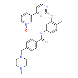ChemSpider 2D Image | N-(4-Methyl-3-{[4-(1-oxido-3-pyridinyl)-2-pyrimidinyl]amino}phenyl)-4-[(4-methyl-1-piperazinyl)methyl]benzamide | C29H31N7O2