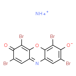 ChemSpider 2D Image | Ammonium 2,4,6,8-tetrabromo-3-oxo-3H-phenoxazin-7-olate | C12H6Br4N2O3