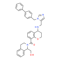 ChemSpider 2D Image | [4-({[1-(4-Biphenylylmethyl)-1H-imidazol-5-yl]methyl}amino)-3,4-dihydro-2H-chromen-8-yl][1-(hydroxymethyl)-3,4-dihydro-2(1H)-isoquinolinyl]methanone | C37H36N4O3