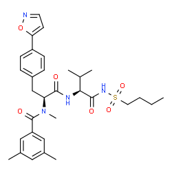 ChemSpider 2D Image | N-(3,5-Dimethylbenzoyl)-N-methyl-4-(1,2-oxazol-5-yl)-L-phenylalanyl-N-(butylsulfonyl)-L-valinamide | C31H40N4O6S