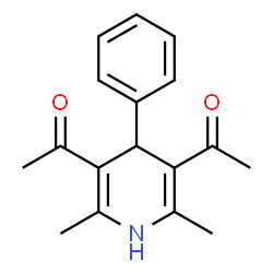 ChemSpider 2D Image | 2,6-Dimethyl-3,5-Diacetyl-4-Phenyl-1,4-Dihydropyridine | C17H19NO2