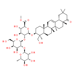 ChemSpider 2D Image | (3beta)-24-Hydroxy-22-oxoolean-12-en-3-yl methyl 6-deoxy-alpha-L-mannopyranosyl-(1->2)-beta-D-galactopyranosyl-(1->2)-beta-D-glucopyranosiduronate | C49H78O18