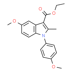 ChemSpider 2D Image | Ethyl 5-methoxy-1-(4-methoxyphenyl)-2-methyl-1H-indole-3-carboxylate | C20H21NO4