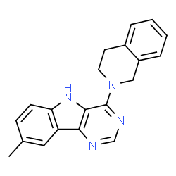ChemSpider 2D Image | 4-(3,4-Dihydro-1H-isoquinolin-2-yl)-8-methyl-5H-pyrimido[5,4-b]indole | C20H18N4