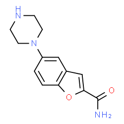 ChemSpider 2D Image | 5-(1-piperazinyl)benzofuran-2-carboxamide | C13H15N3O2