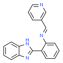 ChemSpider 2D Image | 2-(1H-Benzimidazol-2-yl)-N-[(E)-pyridin-3-ylmethylene]aniline | C19H14N4