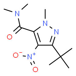 ChemSpider 2D Image | 3-tert-butyl-N,N,1-trimethyl-4-nitro-1H-pyrazole-5-carboxamide | C11H18N4O3